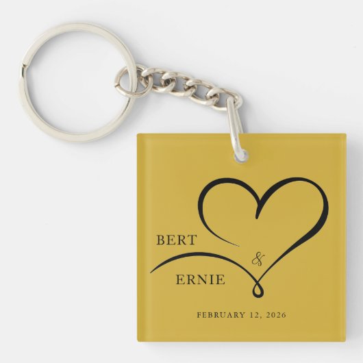 Custom Wedding Keychain Personalized with Your Tex (voorkant)