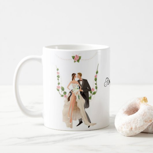 Custom Wedding  Koffiemok (Met donut)