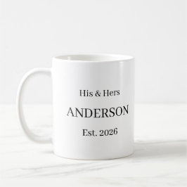 Custom Wedding Last Name Coffee Gift Koffiemok