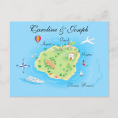 Custom Wedding Map Design - Geïllustreerd Briefkaart (Voorkant)