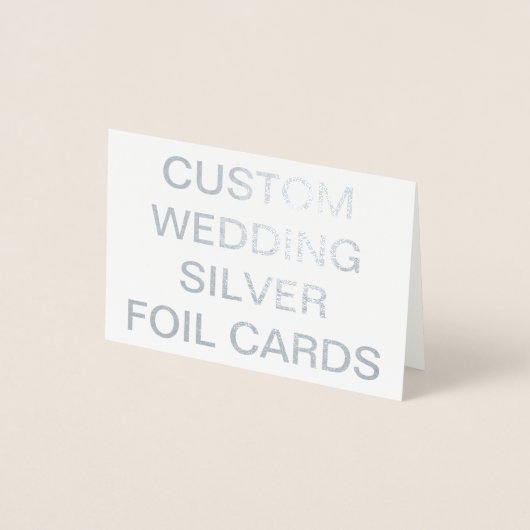 Custom Wedding Mini Persoonlijke Silver Foil Kaart (Voorkant)