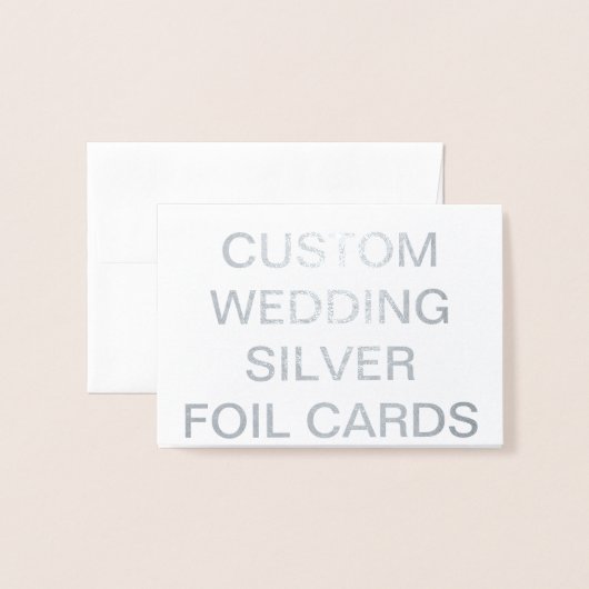 Custom Wedding Mini Persoonlijke Silver Foil Kaart (Voorkant met envelop)