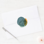Custom Wedding Modern Elegant Waterverf Groen Ronde Sticker (Envelop)