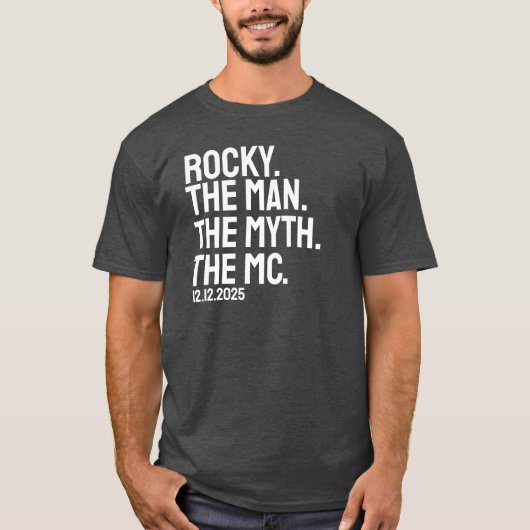 Custom Wedding Name And Date Master Of Ceremonies T-shirt (Voorkant)