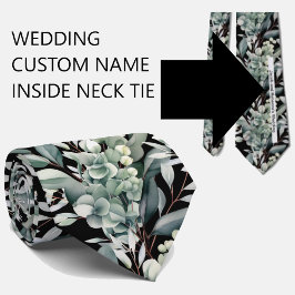 Custom Wedding Name on Back of Neck Tie Stropdas