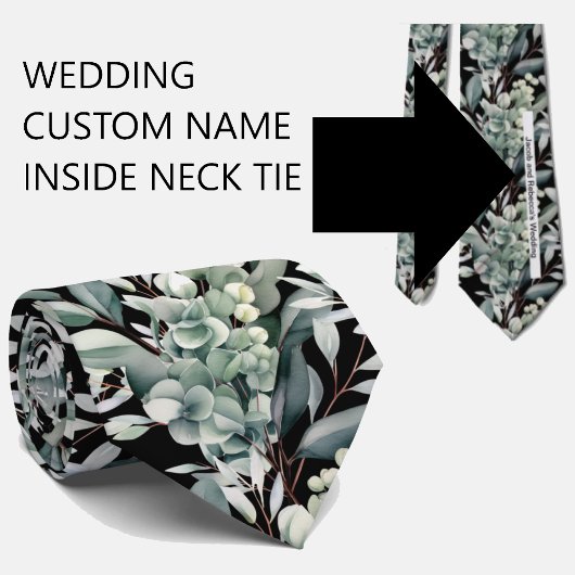 Custom Wedding Name on Back of Neck Tie Stropdas