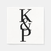 Custom Wedding Napkins with Initial Logo Servet (Voorkant)
