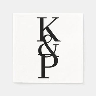 Custom Wedding Napkins with Initial Logo Servet