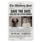 Custom Wedding Newspaper Save the Date Invitation Magneet (Verticaal)