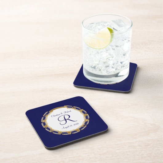 Custom wedding or anniversary plastic bier onderzetter (Rechterzijde)