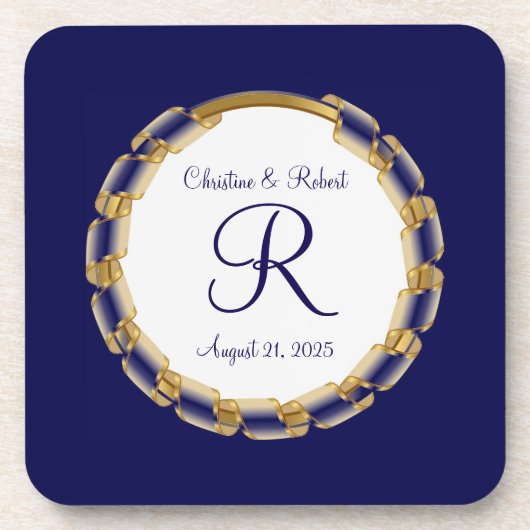 Custom wedding or anniversary plastic bier onderzetter (Voorkant)