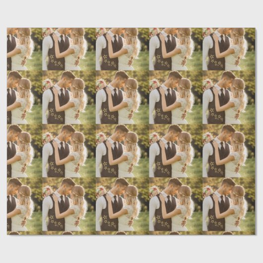 Custom Wedding Photo Cadeaupapier (Vlak)