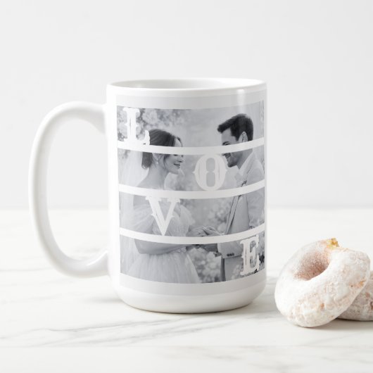 Custom Wedding Photo "LOVE" Koffiemok (Met donut)