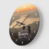 Custom Wedding Photo Monogrammed Grote Klok (Hoek)