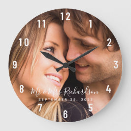 Custom Wedding Photo Personalized Large Clock Grote Klok