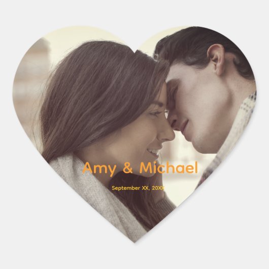 Custom Wedding Photo Sticker -Thank You Favor Gift (Voorkant)