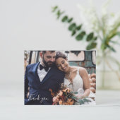 Custom Wedding Photo Thank You Postcards Briefkaart (Staand voorkant)
