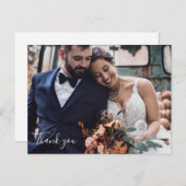 Custom Wedding Photo Thank You Postcards Briefkaart (Voorkant / Achterkant)
