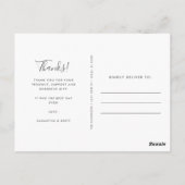 Custom Wedding Photo Thank You Postcards Briefkaart (Achterkant)