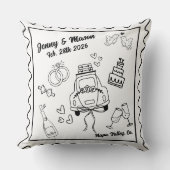 Custom Wedding Pillow Cover – Personalized Couple Kussen (Voorkant)