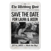 Custom Wedding Save the Date Invitation Newspaper Magneet (Verticaal)