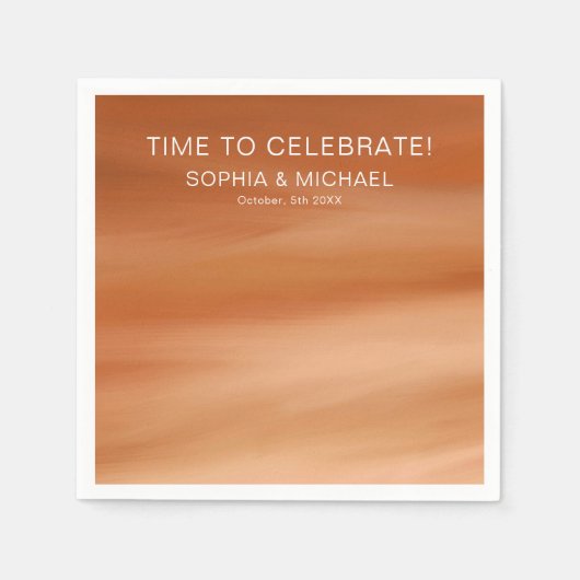 Custom Wedding Template Terracotta Autumn Fall  Servet (Voorkant)