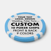 Custom WEDDING Tokens Casino Poker Chips, 9 kleure (Enkel)