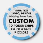 Custom WEDDING Tokens Casino Poker Chips, 9 kleure (Achterkant)