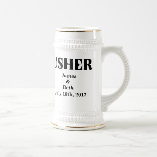 Custom Wedding Usher Beer Stein Bierpul (Rechts)