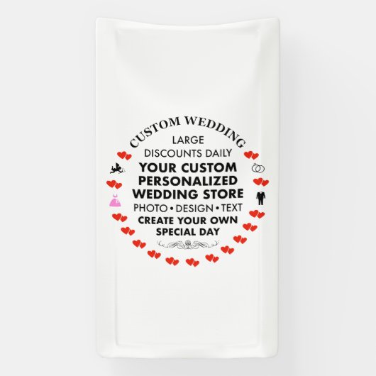 Custom Wedding Welcome Sign 3' x 1.6' Vinyl Banner (Verticaal)