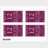 custom Wedding wine bottle label table number (Vel)