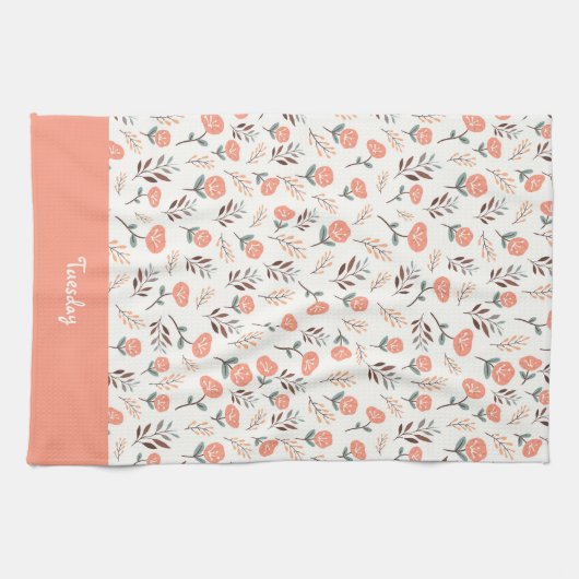 Custom Weekday Towel – Red Poppies Theedoek (Horizontaal)