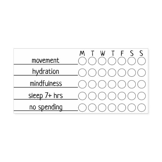 Custom Weekly Habit Tracker | 3" x 1.5" Journal Rubberstempel (Afrduk)