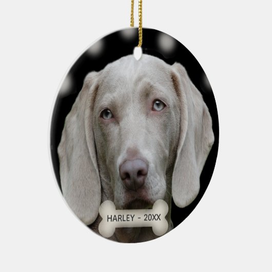 Custom Weimaraner Dog Foto Keramisch Ornament (Rechts)