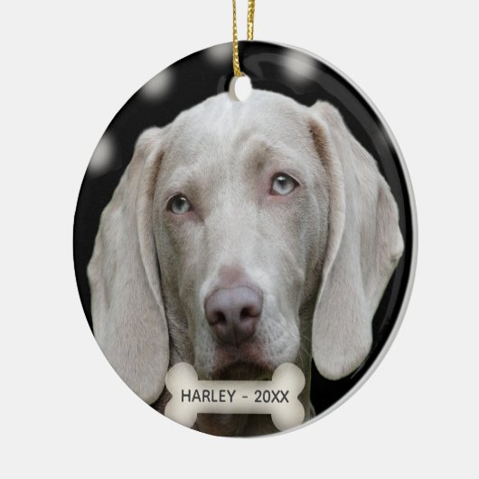 Custom Weimaraner Dog Foto Keramisch Ornament (Links)