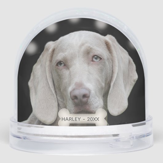 Custom Weimaraner Dog Foto Sneeuwbol (Achterkant)