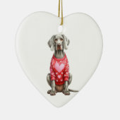 Custom Weimaraner Dog Valentijn Keramisch Ornament (Rechts)