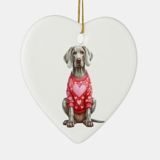 Custom Weimaraner Dog Valentijn Keramisch Ornament (Rechts)