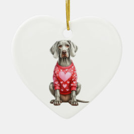 Custom Weimaraner Dog Valentijn Keramisch Ornament