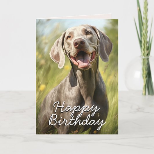 Custom Weimaraner Verjaardag Kaart (Voorkant)