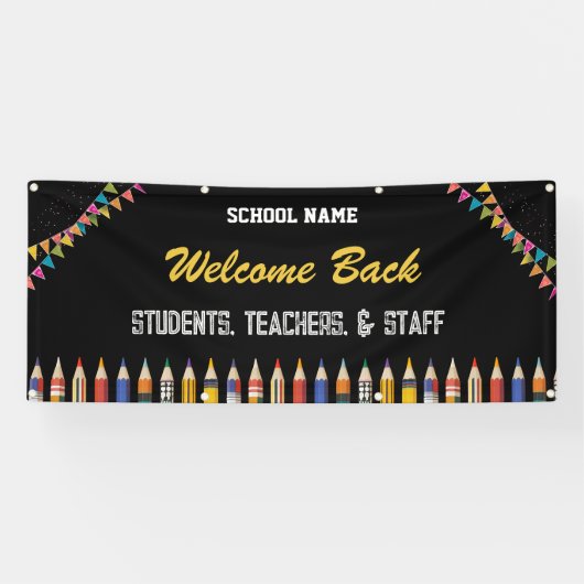custom welcome back to school 2025 spandoek (Horizontaal)