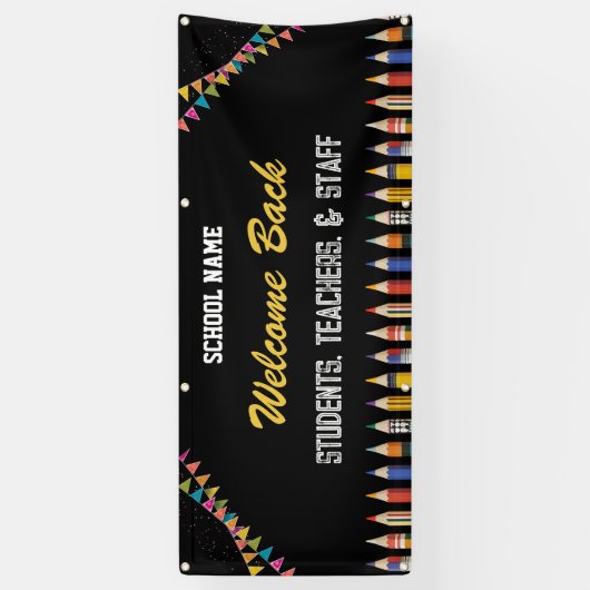 custom welcome back to school 2025 spandoek (Verticaal)