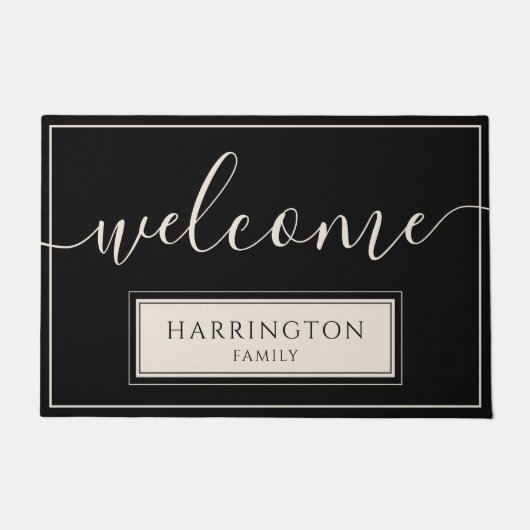 Custom Welcome Family Name  Doormat Deurmat (Voorkant)
