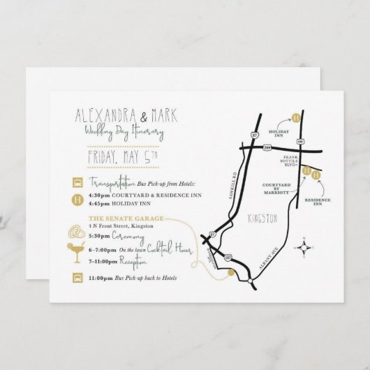 Custom Welcome Map Kaart voor ALEX & MARK (Voorkant / Achterkant)