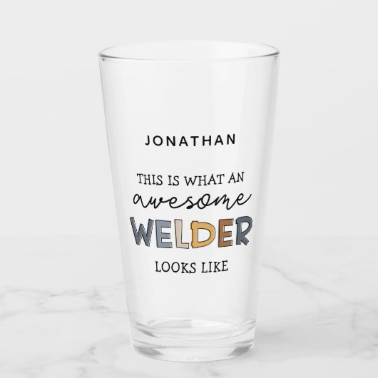 Custom Welder Funny Geweldige Welder Gifts Glas (Voorkant)