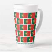 Custom WELKOM Gastvrijheid Portugese vlag Latte Mok (Rechterhoek)
