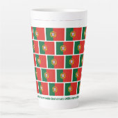 Custom WELKOM Gastvrijheid Portugese vlag Latte Mok (Voorkant)