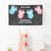 Custom Welkom GENDER REVEAL Party Baby shower Spandoek (Insitu)