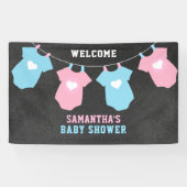 Custom Welkom GENDER REVEAL Party Baby shower Spandoek (Horizontaal)