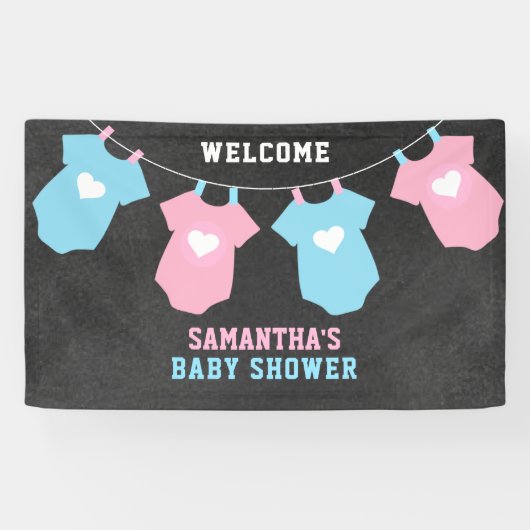 Custom Welkom GENDER REVEAL Party Baby shower Spandoek (Horizontaal)